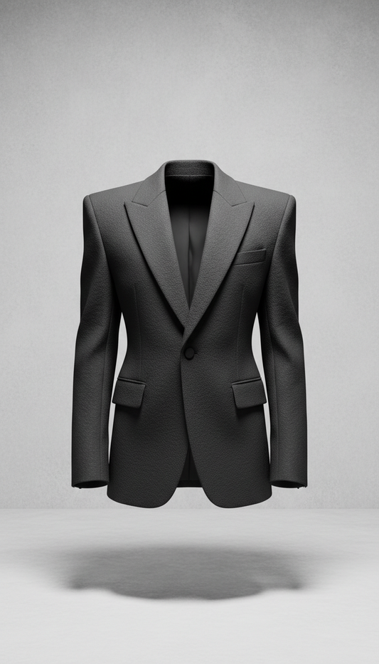 Blazer aus Graphit mit Atelier-Schnitt